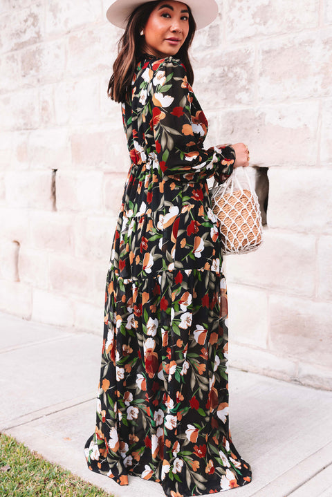 Wild Blooms: Summer Ruffle Tiered Maxi Dress