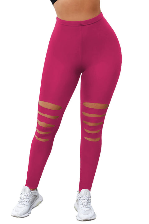 Black Hollow Out Fitness Activewear Leggings