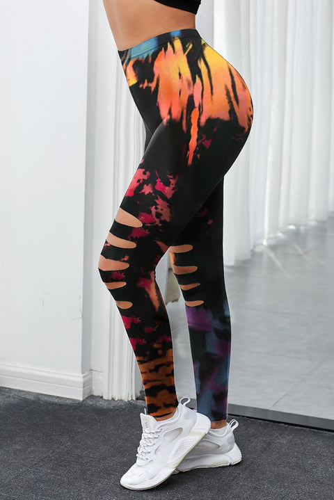 Black Hollow Out Fitness Activewear Leggings