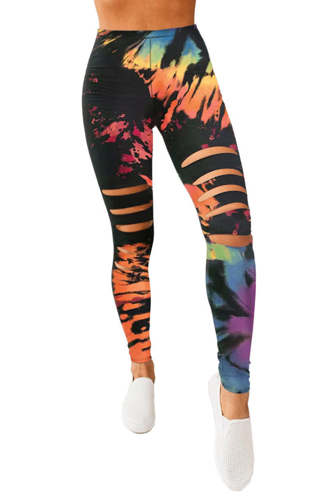 Black Hollow Out Fitness Activewear Leggings