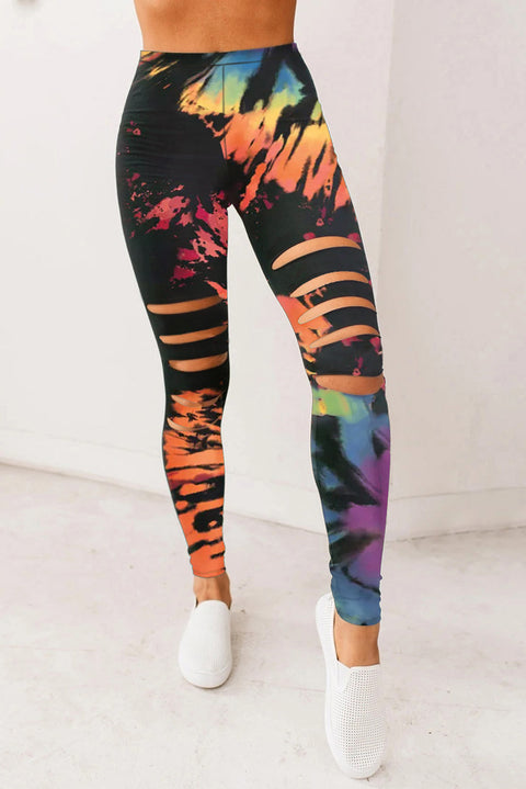 Black Hollow Out Fitness Activewear Leggings