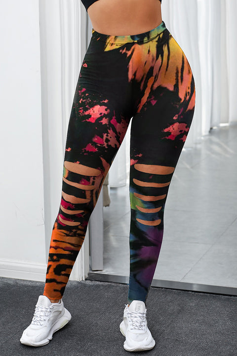 Black Hollow Out Fitness Activewear Leggings